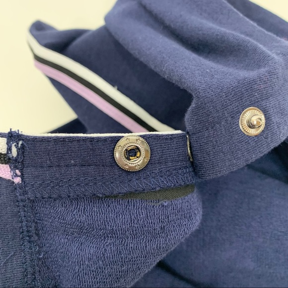 Splendid Active Navy Blue Striped Sleeveless Popover Sweatshirt Crewneck Tank - Picture 6 of 10